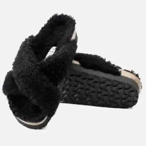 Papillio Birkenstock Daytona Shearling‎ Teddy Platform Sandals NEW $170 - Picture 2 of 5